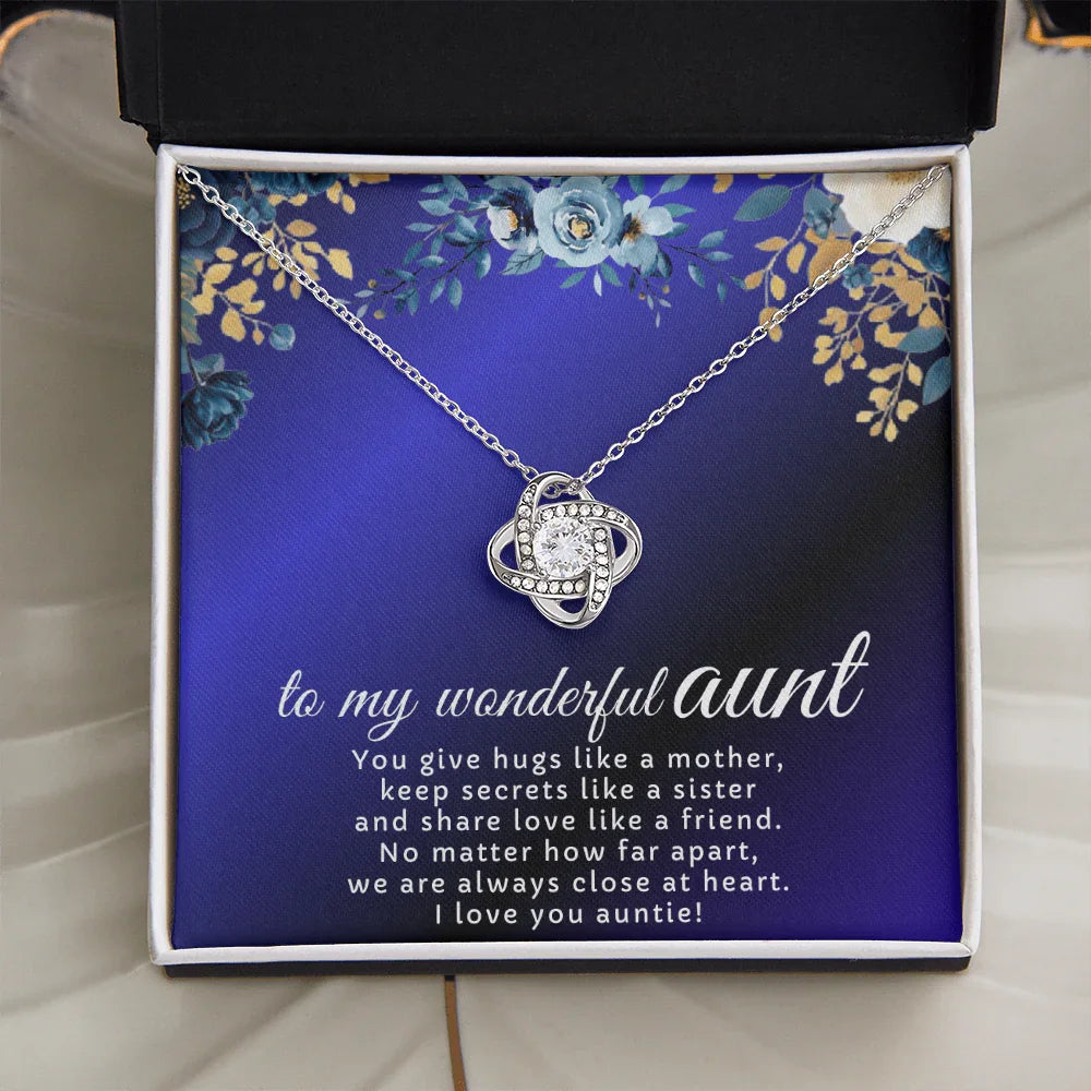 To My Wonderful Aunt - Love Knot Necklace - Gift Set - SLDDL0121 - Sunshine Letters Co