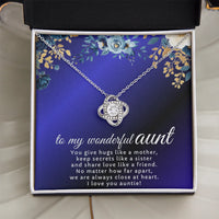 To My Wonderful Aunt - Love Knot Necklace - Gift Set - SLDDL0121 - Sunshine Letters Co