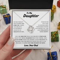 To My Daughter - Love Knot Necklace - Gift Set - SLDDL0091 - Sunshine Letters Co