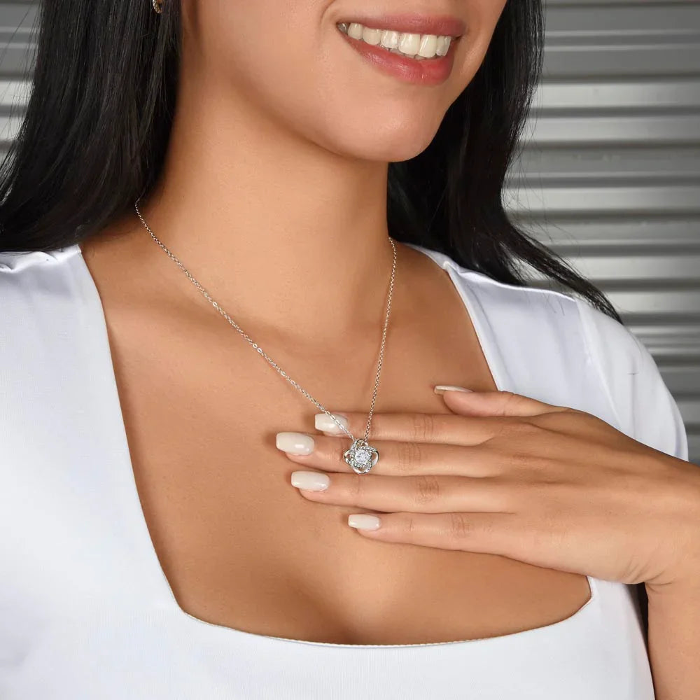 To My Beautiful Daughter - Love Knot Necklace - Gift Set - SLDDL0092 - Sunshine Letters Co