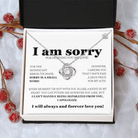 I am sorry - Love Knot Necklace - Gift Set - SLDDL0112 - Sunshine Letters Co