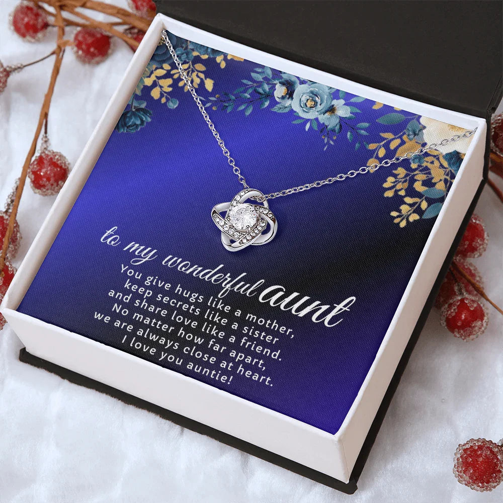 To My Wonderful Aunt - Love Knot Necklace - Gift Set - SLDDL0121 - Sunshine Letters Co