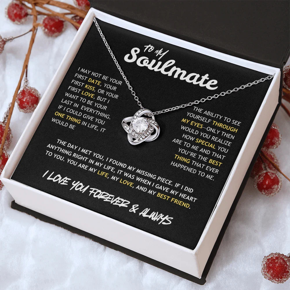 To My Soulmate - Love Knot Necklace - Gift Set - SLDDL0087 - Sunshine Letters Co