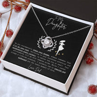 To My Daughter - Love Knot Necklace Gift Set - SLDDL0044 - Sunshine Letters Co