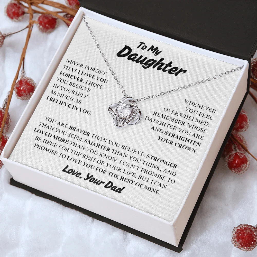 To My Daughter - Love Knot Necklace - Gift Set - SLDDL0091 - Sunshine Letters Co