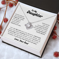 To My Daughter - Love Knot Necklace - Gift Set - SLDDL0091 - Sunshine Letters Co