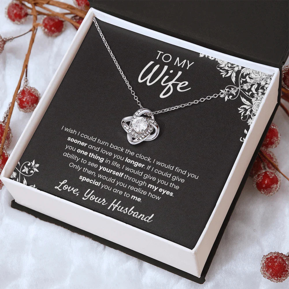 To My Wife - Love Knot Necklace - Gift Set - SLPMAE0007 - Sunshine Letters Co