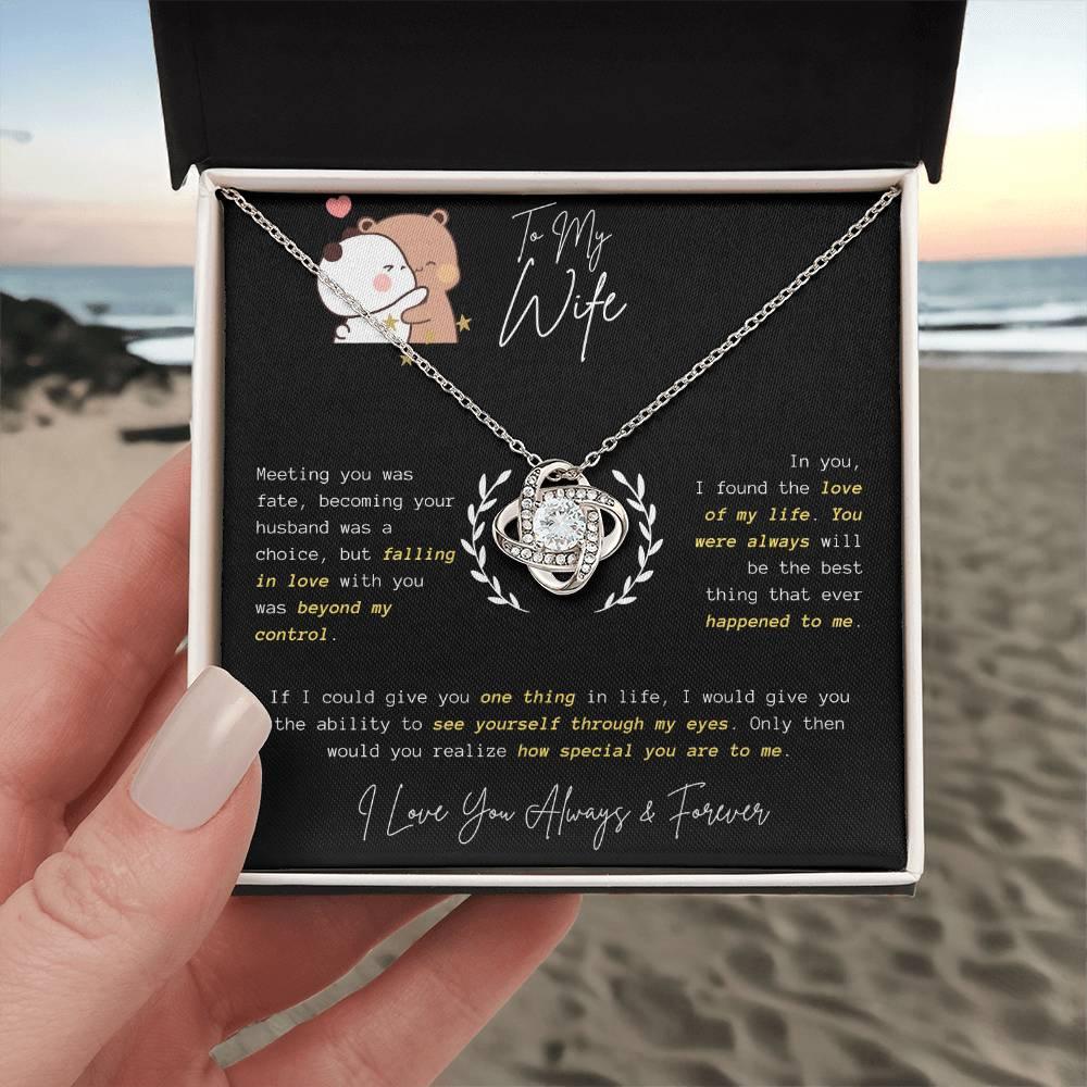 To My Wife - Love Knot Necklace - Gift Set - SLDDL0058 - Sunshine Letters Co