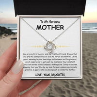 To My Gorgeous Mother - Love Knot Necklace - Mother's Day Gift Set - SLDDL0027 - Sunshine Letters Co