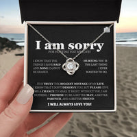 I am sorry - Love Knot Necklace - Apology Gift Set - SLDDL0126 - Sunshine Letters Co