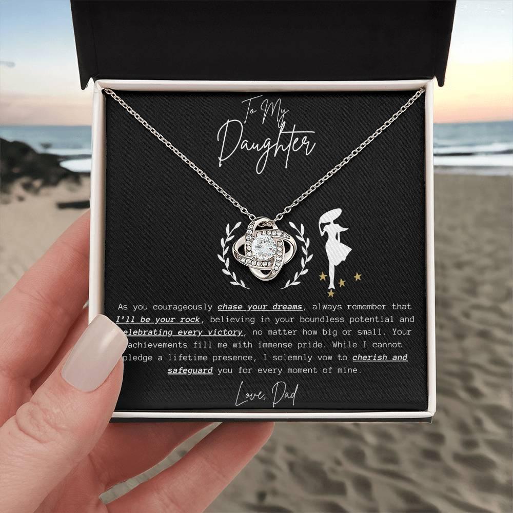 To My Daughter - Love Knot Necklace Gift Set - SLDDL0044 - Sunshine Letters Co