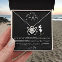 To My Daughter - Love Knot Necklace Gift Set - SLDDL0044 - Sunshine Letters Co