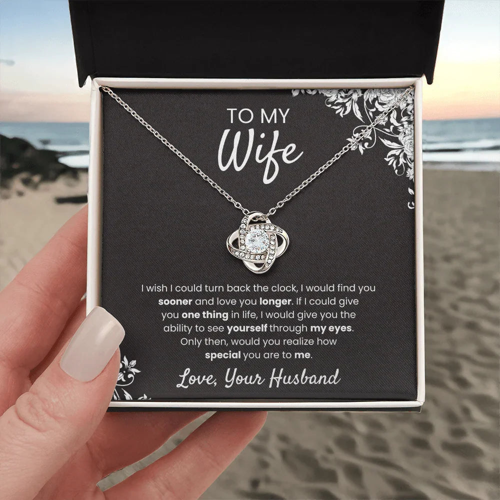 To My Wife - Love Knot Necklace - Gift Set - SLPMAE0007 - Sunshine Letters Co