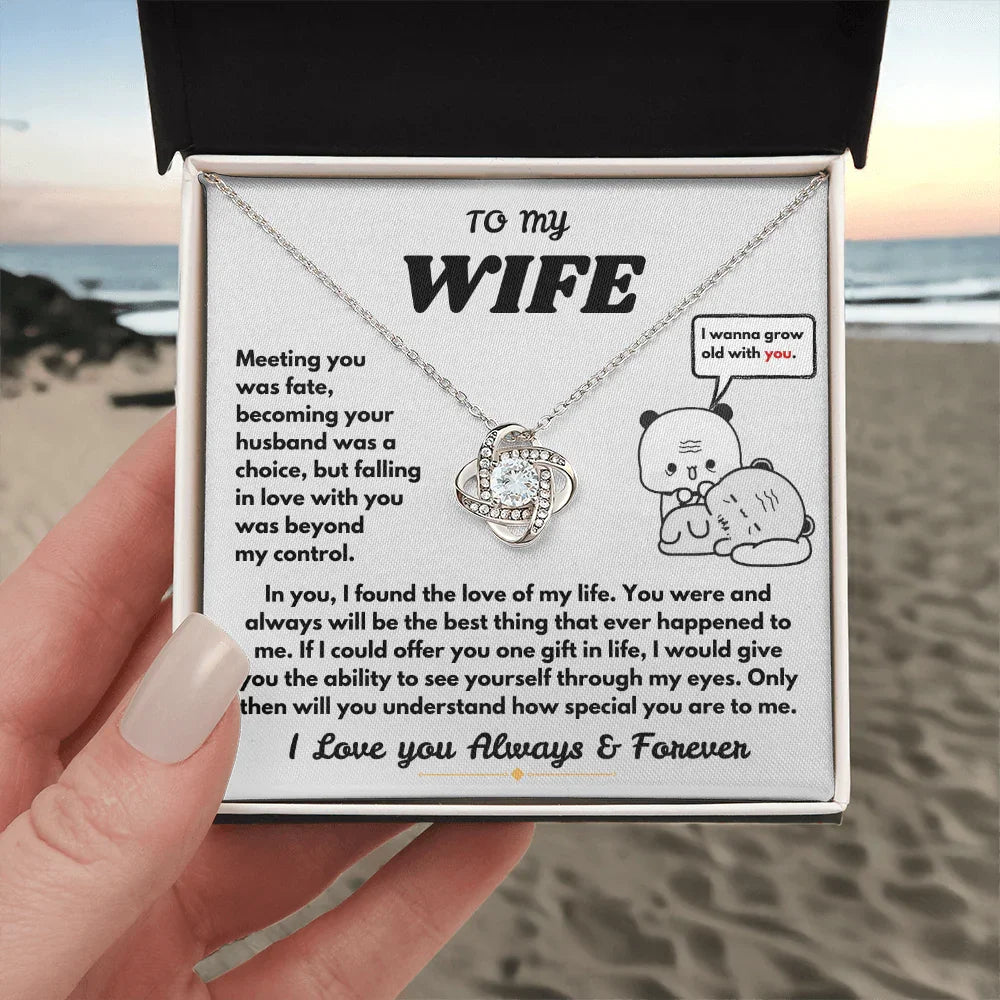 To My Wife - Love Knot Necklace - Gift Set - SLDDL0104 - Sunshine Letters Co