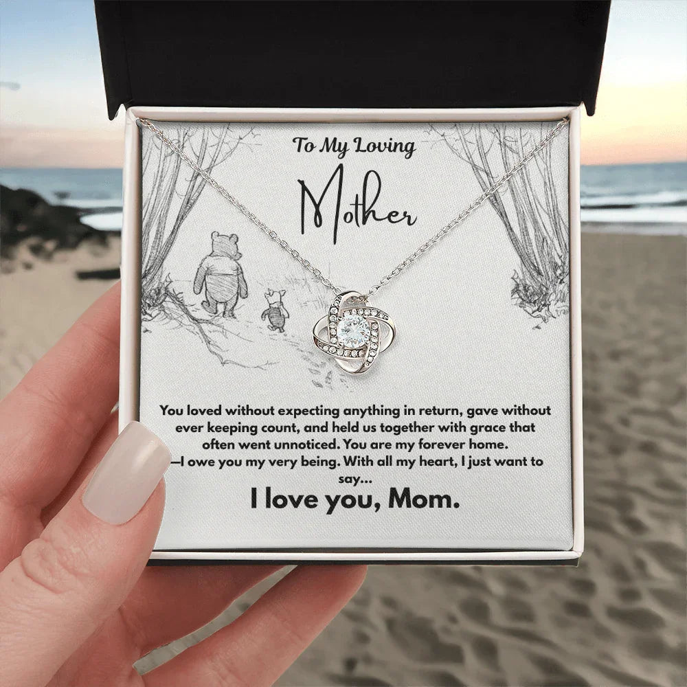 A Letter To My Loving Mother - Love Knot Necklace - Gift Set - SLDDL0139