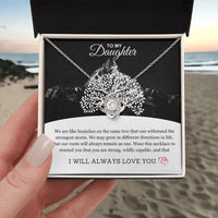 To My Daughter - Love Knot Necklace - Gift Set - SLDDL0093 - Sunshine Letters Co