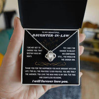 To My Beautiful Daughter-in-Law - Love Knot Necklace Gift Set - SLDDL0020 - Sunshine Letters Co