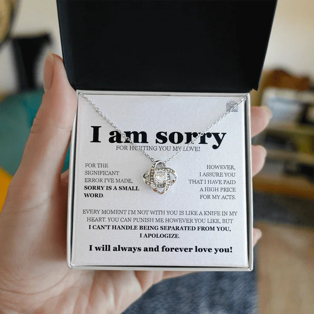 I am sorry - Love Knot Necklace - Gift Set - SLDDL0112 - Sunshine Letters Co