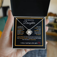 To My Beautiful Daughter - Love Knot Necklace - Gift Set - SLDDL0092 - Sunshine Letters Co