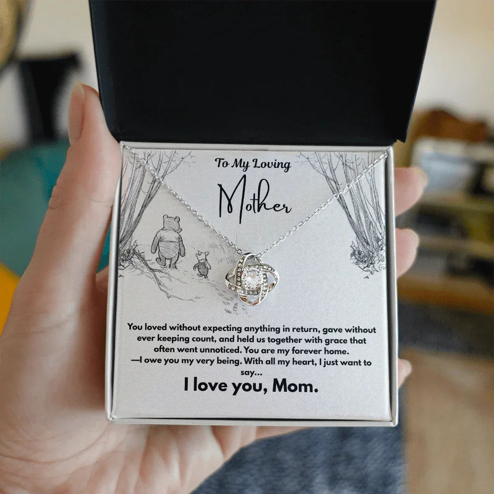 A Letter To My Loving Mother - Love Knot Necklace - Gift Set - SLDDL0139
