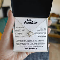 To My Daughter - Love Knot Necklace - Gift Set - SLDDL0091 - Sunshine Letters Co