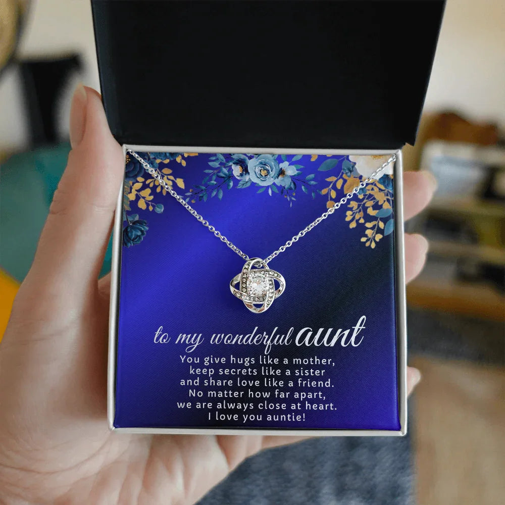 To My Wonderful Aunt - Love Knot Necklace - Gift Set - SLDDL0121 - Sunshine Letters Co