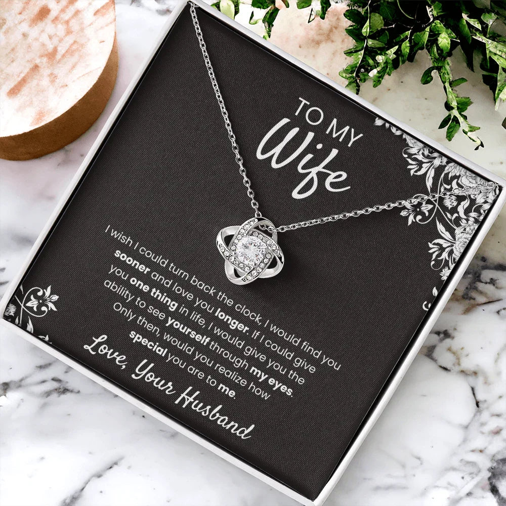 To My Wife - Love Knot Necklace - Gift Set - SLPMAE0007 - Sunshine Letters Co