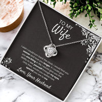 To My Wife - Love Knot Necklace - Gift Set - SLPMAE0007 - Sunshine Letters Co