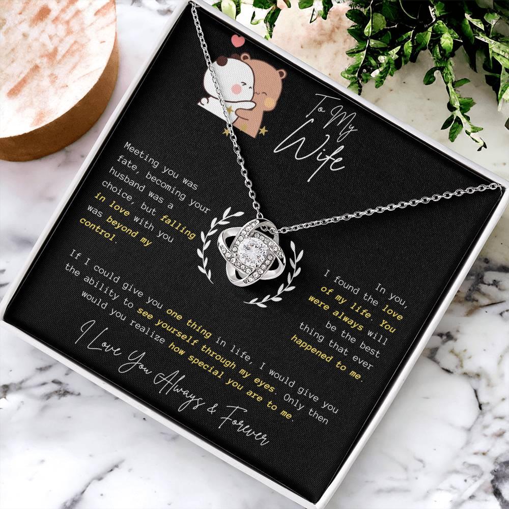 To My Wife - Love Knot Necklace - Gift Set - SLDDL0058 - Sunshine Letters Co