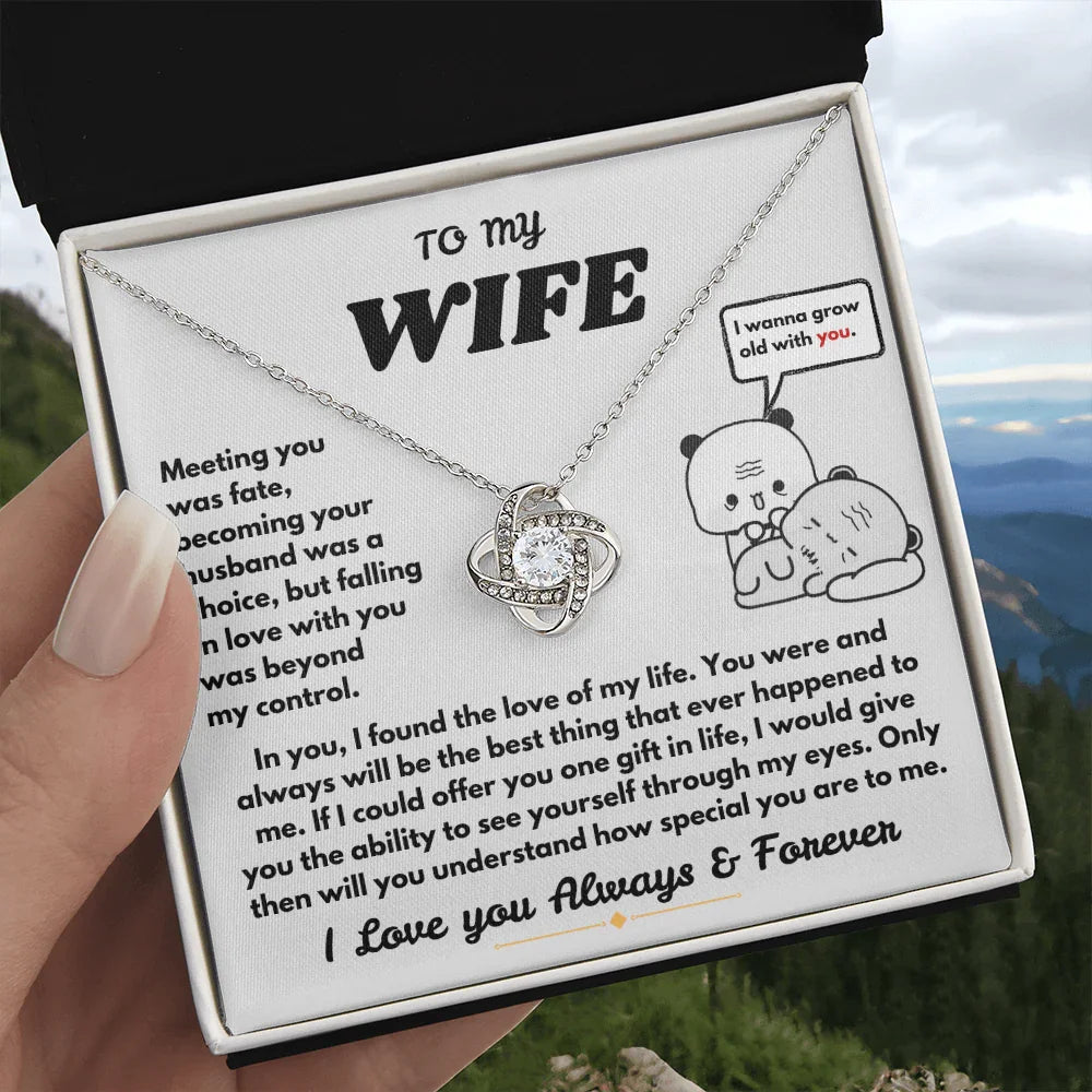 To My Wife - Love Knot Necklace - Gift Set - SLDDL0104 - Sunshine Letters Co
