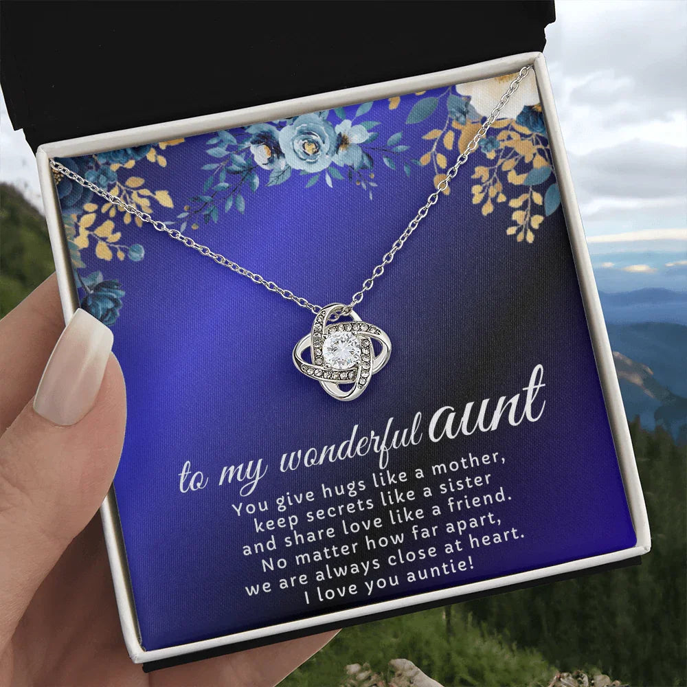 To My Wonderful Aunt - Love Knot Necklace - Gift Set - SLDDL0121 - Sunshine Letters Co