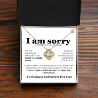 I am sorry - Love Knot Necklace - Gift Set - SLDDL0112 - Sunshine Letters Co