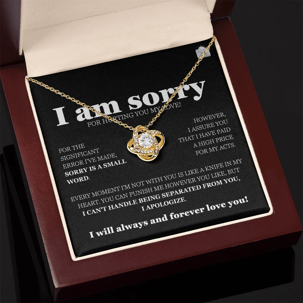 I am sorry - Love Knot Necklace - Gift Set - SLDDL0115 - Sunshine Letters Co