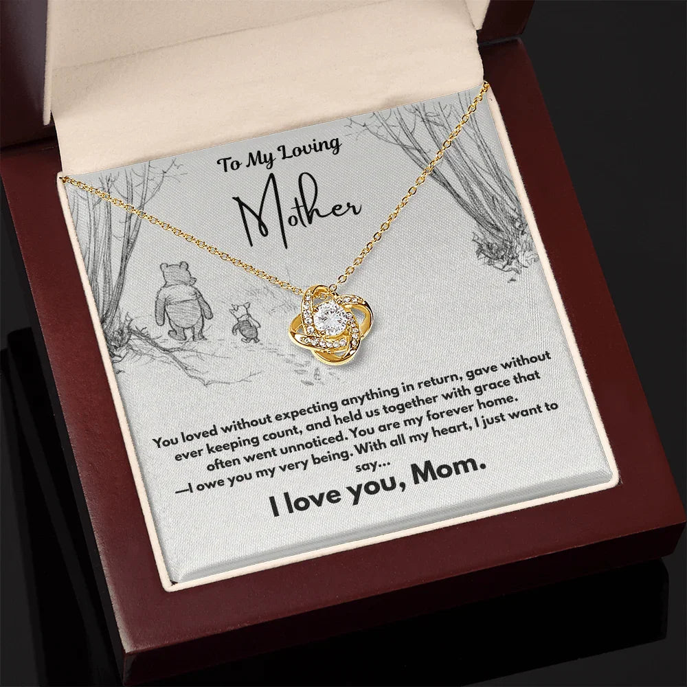 A Letter To My Loving Mother - Love Knot Necklace - Gift Set - SLDDL0140