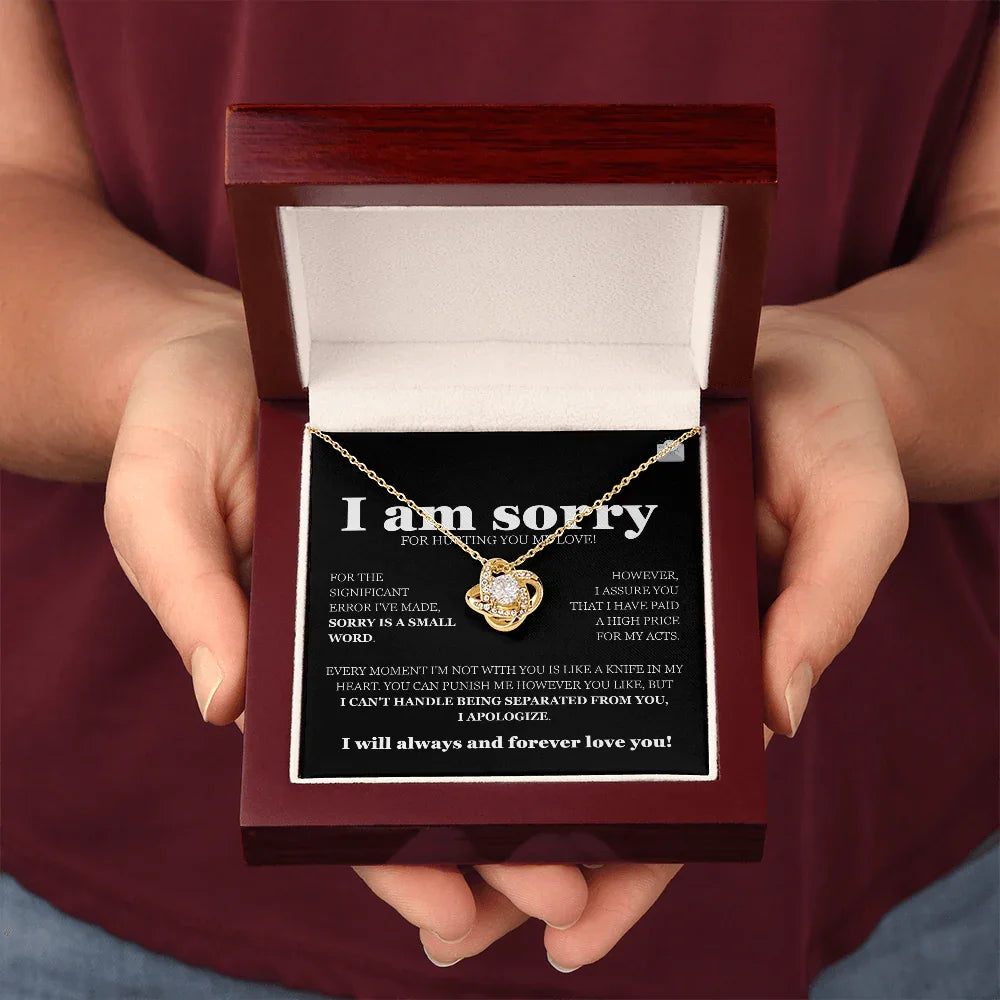 I am sorry - Love Knot Necklace - Gift Set - SLDDL0115 - Sunshine Letters Co