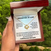 To My Beautiful Daughter-in-Law - Love Knot Necklace Gift Set - SLDDL0019 - Sunshine Letters Co