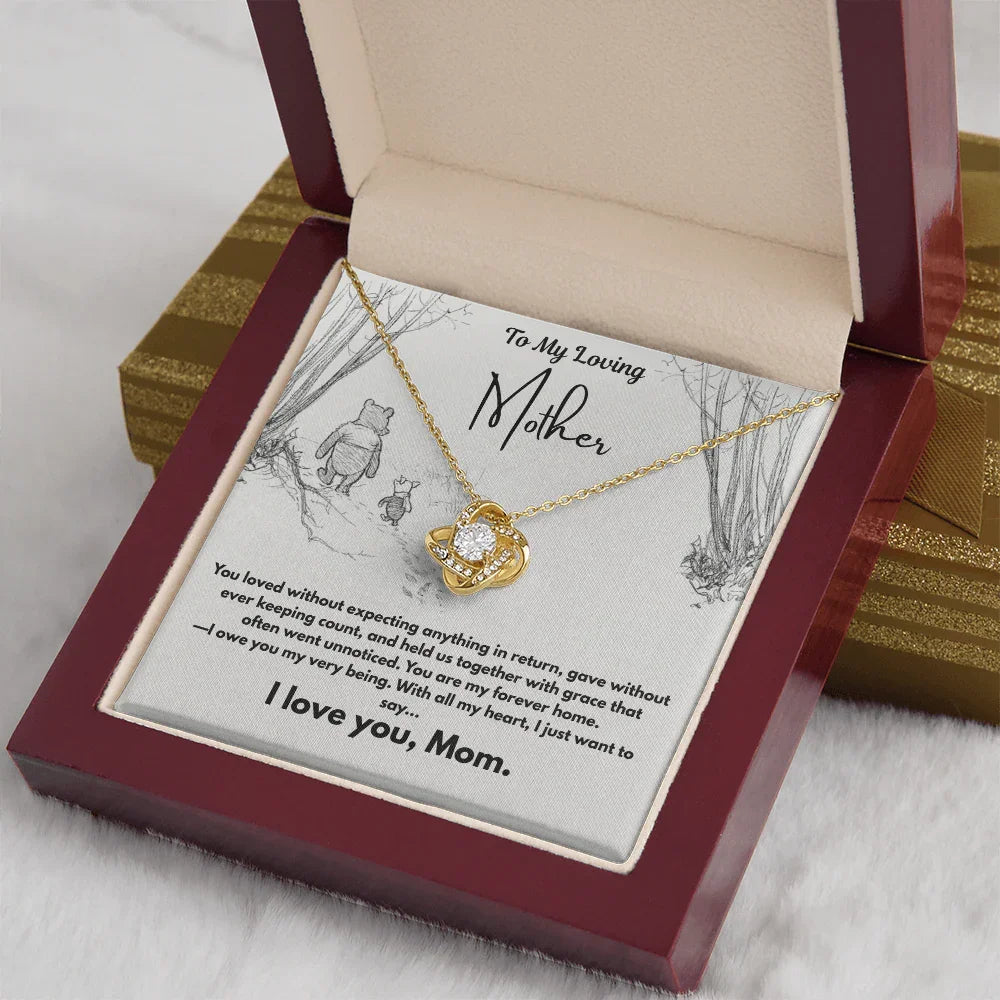 A Letter To My Loving Mother - Love Knot Necklace - Gift Set - SLDDL0140