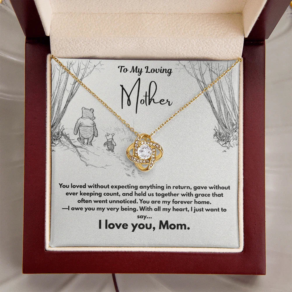 A Letter To My Loving Mother - Love Knot Necklace - Gift Set - SLDDL0140