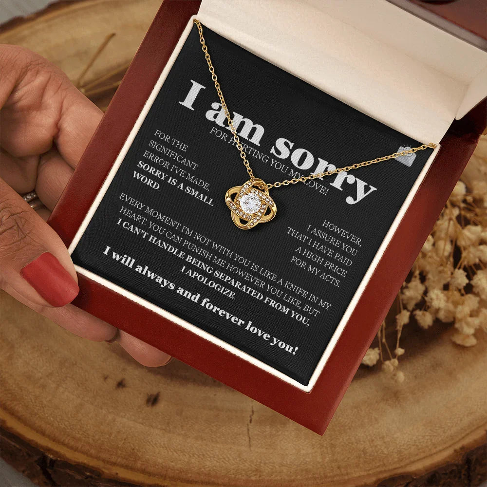 I am sorry - Love Knot Necklace - Gift Set - SLDDL0115 - Sunshine Letters Co