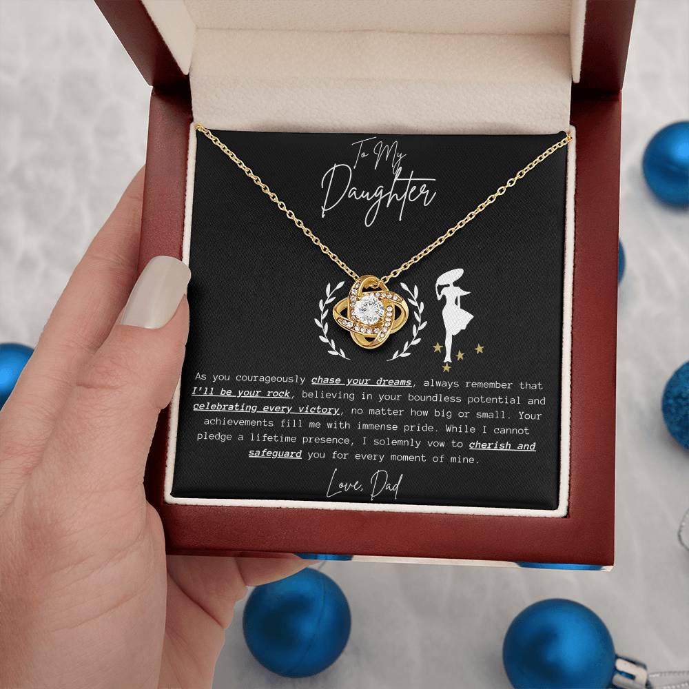 To My Daughter - Love Knot Necklace Gift Set - SLDDL0045 - Sunshine Letters Co