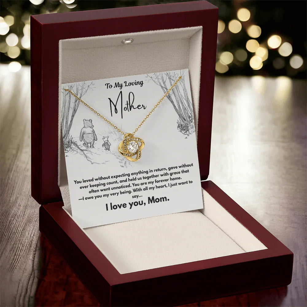 A Letter To My Loving Mother - Love Knot Necklace - Gift Set - SLDDL0140