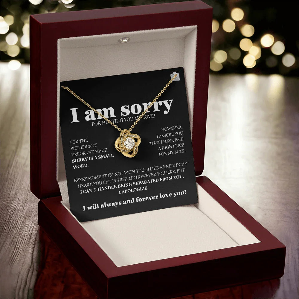 I am sorry - Love Knot Necklace - Gift Set - SLDDL0115 - Sunshine Letters Co