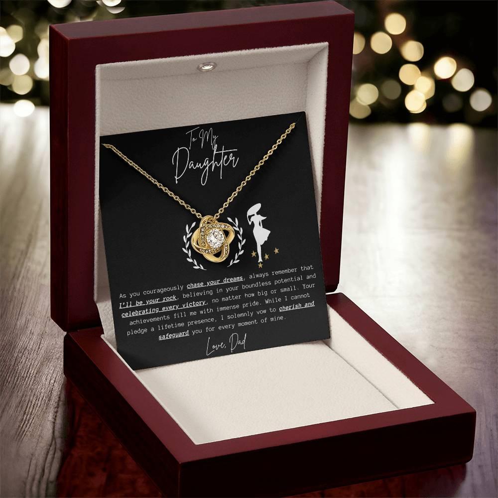 To My Daughter - Love Knot Necklace Gift Set - SLDDL0045 - Sunshine Letters Co