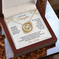 To My Beautiful Daughter - Love Knot Necklace - Gift Set - SLDDL0090 - Sunshine Letters Co