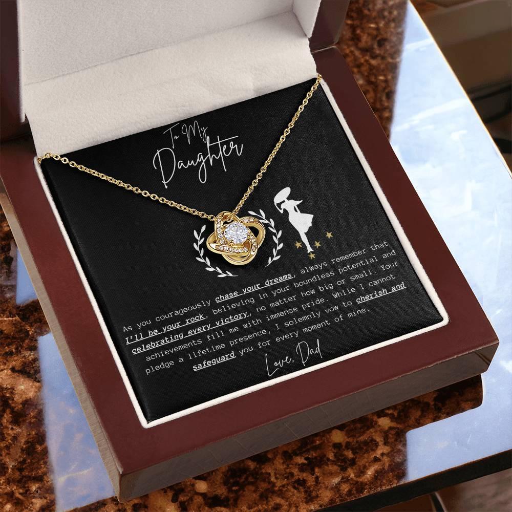 To My Daughter - Love Knot Necklace Gift Set - SLDDL0045 - Sunshine Letters Co