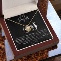 To My Daughter - Love Knot Necklace Gift Set - SLDDL0045 - Sunshine Letters Co