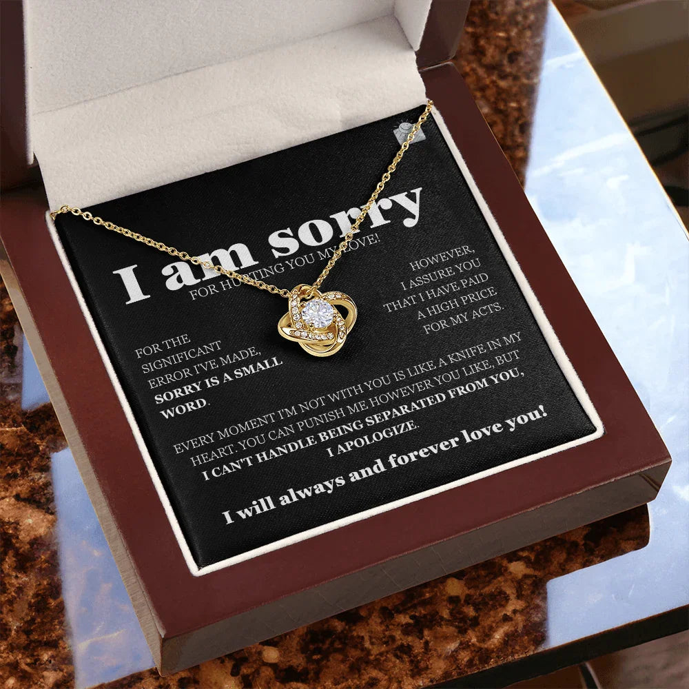 I am sorry - Love Knot Necklace - Gift Set - SLDDL0115 - Sunshine Letters Co