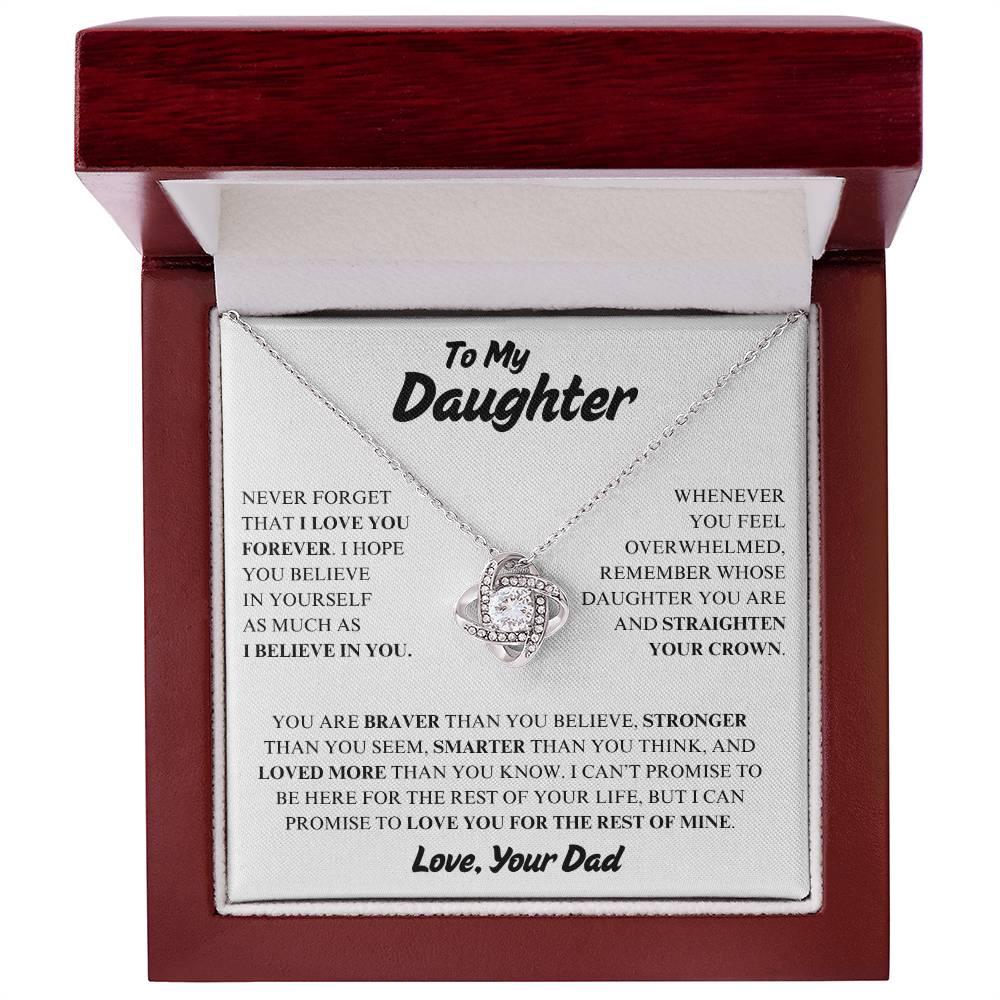 To My Daughter - Love Knot Necklace - Gift Set - SLDDL0091 - Sunshine Letters Co