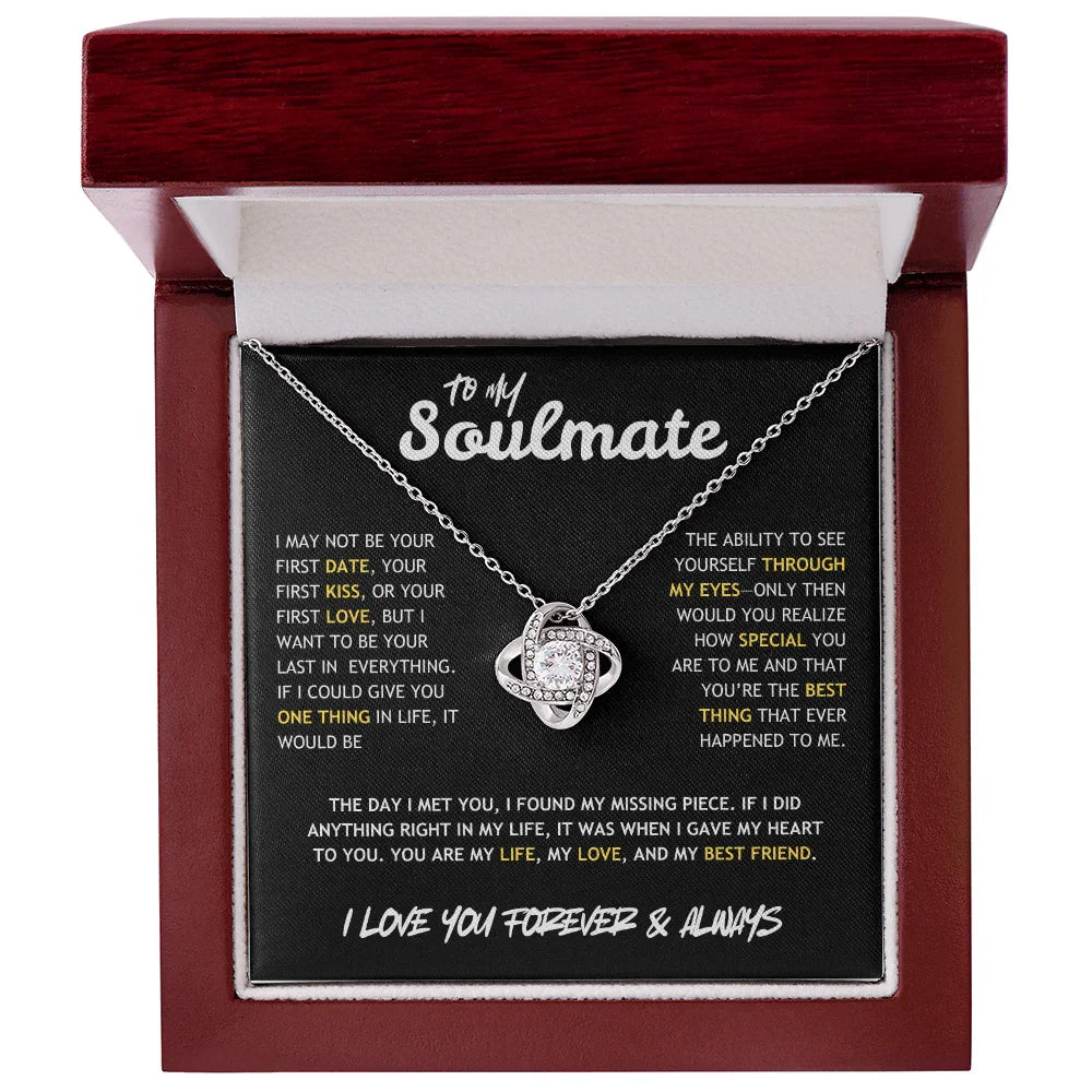 To My Soulmate - Love Knot Necklace - Gift Set - SLDDL0087 - Sunshine Letters Co