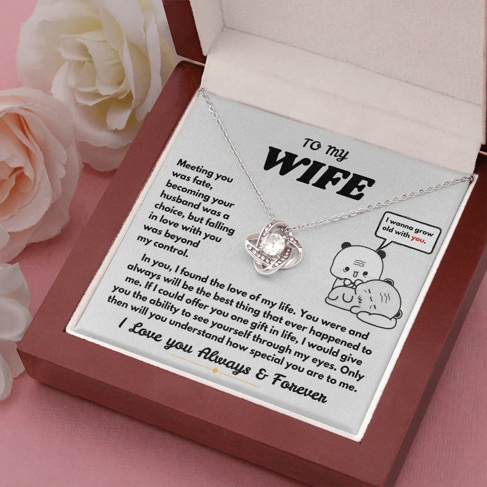 To My Wife - Love Knot Necklace - Gift Set - SLDDL0104 - Sunshine Letters Co